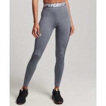 Superdry Legging Sport Siglé Femme Taille 44 Gris