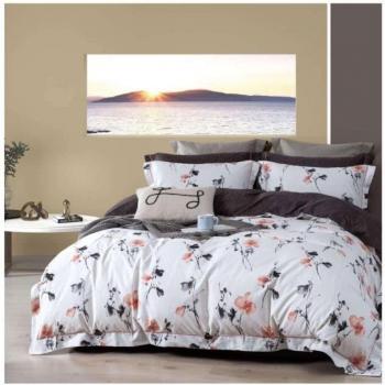 Parure de couette Imprimé double face en percale de coton peigné 80 fils/cm² pour lit King Size