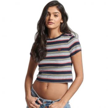 Camiseta Superdry Court Rayé Femme Vintage