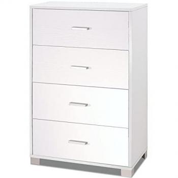 Cassettiera Ufficio 4 Cassetti Bianco Fiammato