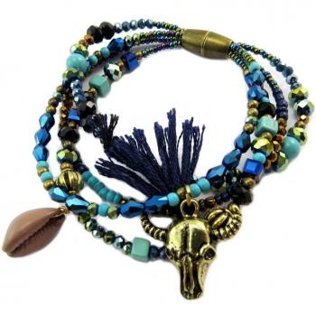 Pulsera Navajos en Oro y Azul