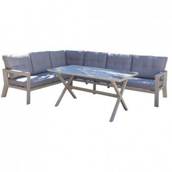 Yoevu Conjunto de Jardín Aluminio 7 Plazas con Mesa Incluida