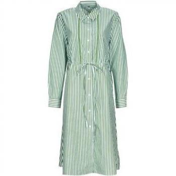 Robe courte Tommy Hilfiger ORG CO STRIPE MIDI SHIRT-DRESS Blanc FR 42