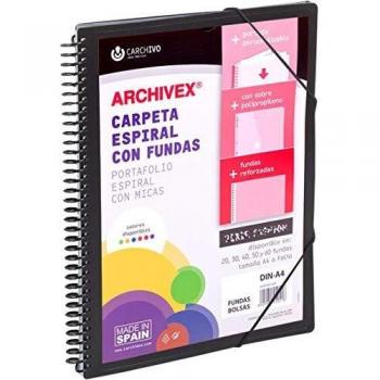 CARPETA 20 FUNDAS CANGURO A4 ARCHIVEX STAR NEGRO