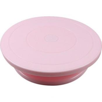 Pink 28cm Food Safe Plastic Cake Plate for Baking and Decoration