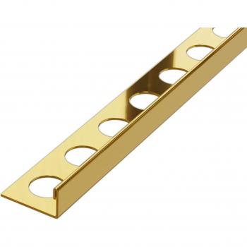 ILCOM J‑Kante aus Edelstahl, 0,8 cm Breite, 244 cm Länge – Glänzendes Gold