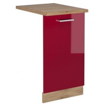 Vicco Tapa Lavavajillas R-Line, Rojo Brillante, 45 cm, Estilo Roble