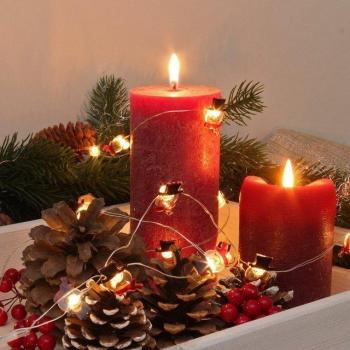 LED-Lichterkette mit Schneemannkopf und 20 warmweißen Lichtern