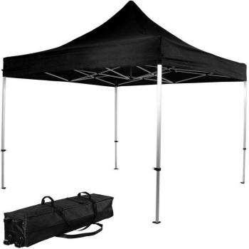 INSTENT Faltpavillon 3x3 m, Aluminium, Partyzelt, mit Trolley, wasserabweisend, UV-Schutz 50+
