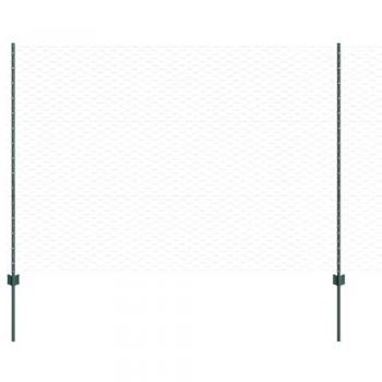 Lot 2 poteaux verts 25 m x 1,5 m – Clôture en acier Vidaxl