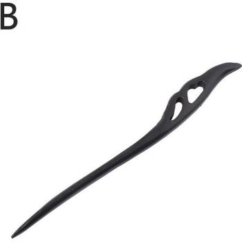 Épingle à cheveux décorative en bois d'ébène noir