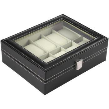 Coffret Signature Montres & Bijoux – Design Noir 10 Compartiments