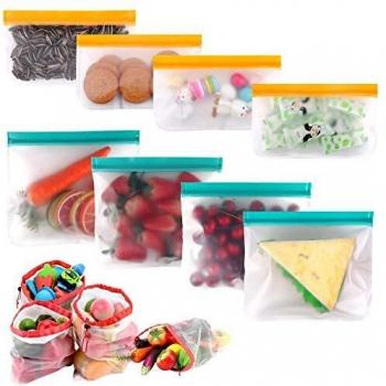 Joyoldelf Mehrfachverpackung – 12 erweiterbare Lebensmittelbeutel, ideal für Sandwiches und Snacks
