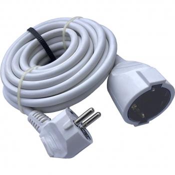 Extension Schuko 5 m, 3G 1,5 mm², couleur blanche – Zenitech