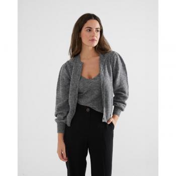 Chaqueta de punto liso y botones (mujer)