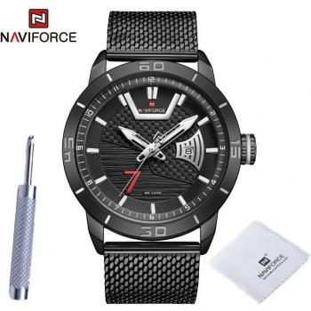 Reloj Masculino NAVIFORCE, Pulsera de Acero, Resistente al Agua