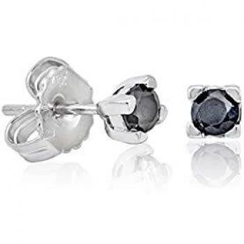 Majorica Pendientes de plata con circonitas negras