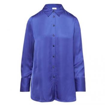 S.Oliver Langarm Hemdbluse, abgerundeter Saum