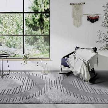 Grey Patterned Machine-Woven Rug – 160x235 cm