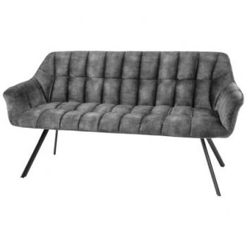 PAPILLON 165 cm – Esszimmer-Sitzbank in Champagner Beige mit schwarzen Metallgestell