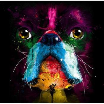 Strahlender Hundekreuzstich 30x30CM
