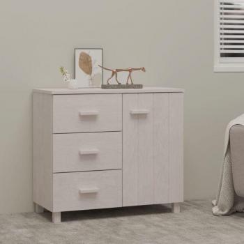 Mesa de Centro LED de Pino Blanco 100×100×31 cm