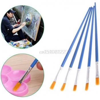 Set de 5 Pinceles de Pintura al Óleo con Punta Plana