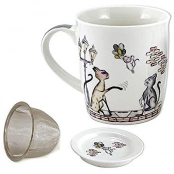Mug en Porcelaine avec Infuseur Chats