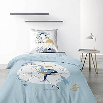 Les Ateliers du Linge Parure de lit Lovely Prince avec Housse de Couette et taie(s) d'oreiller uni en velours côtelé