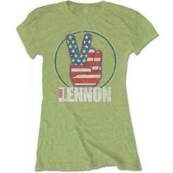 John Lennon Damen T-Shirt mit Frieden M grün
