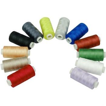 Simthread 12 Color Cotton Sewing Thread Kit 50S/3 550 Yards