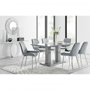 Imperia 6 Grey Dining Set with 6 Pesaro Chairs