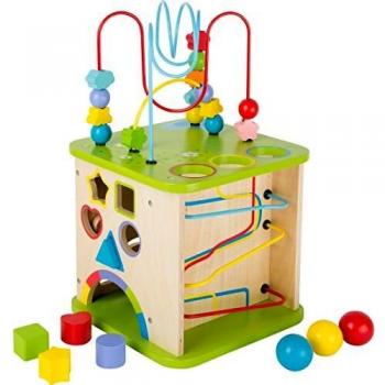 Cube à billes en bois pour le développement moteur