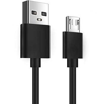 Cable de Carga Corto Micro USB B a USB Tipo A 2.0 18cm Negro