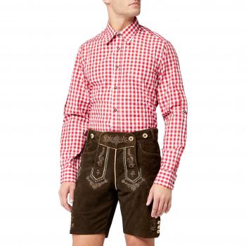 Traje típico alemán Fuchs Trachtenmoden 1102-1 para hombre, color rojo, talla Cuello: 41 cm