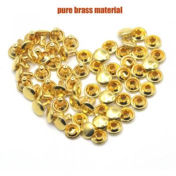 50pcs Gold Brass Round Rivets 8mm for Leathercraft