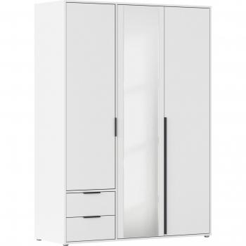 Rauch Drehtürschrank „Garderobe“ NAGATA BASIC – Spiegelfront, 2 Schubladen, 1 Stange, Made in Germany