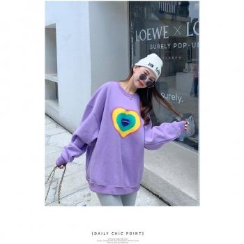 Pull-over maternité long violet romantique
