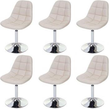 6‑Stück Esszimmer‑Drehstuhl Set MCW A60 – Kunstleder Creme