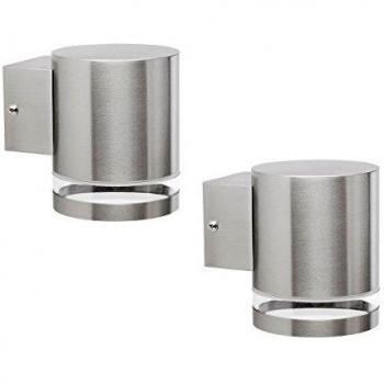 Außenwandleuchte 2‑Set in Edelstahl – 3 W LED, 230 Lumen, IP44‑Standard