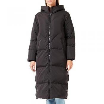 Veste longue fourrée noire pour femme en taille régulière