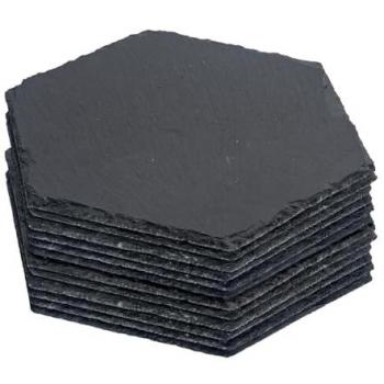 Sophisticated Hexagon Slate Dinner Boards – 12-Set, 30cm by 26cm