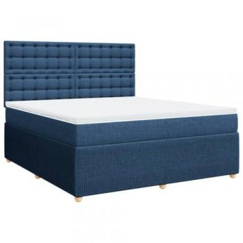 Cama box spring con colchón de tela azul 180x200 cm Vidaxl 128449