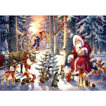 Santa and Deer 5D DIY Diamond Painting Set 20X30CM