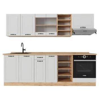 Casa di Campagna Vicco 240 cm, Linea R‑Line, Finitura Bianco e Quercia Dorata, PL Rovere