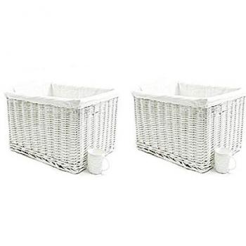 Topfurnishing's Set of 2 Big Deep Wicker Log Storage Baskets