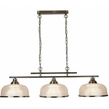 Antique Brass Bistro Bar Pendant with Glass Shades
