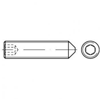 Nobrand Gewindestift mit ISK & Spitze ISO 4027, Stahl 45 H verzinkt, M10×1,5×16 mm