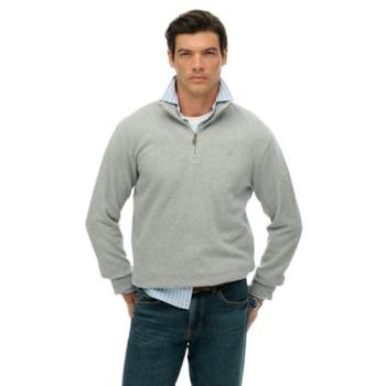 Pull à Col Zippé Côtelé Superdry Gris XL