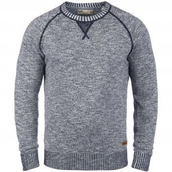 !Solid Thian Herren Feinstrickpullover Rundhals Melierung Baumwolle XL Insignia Blue